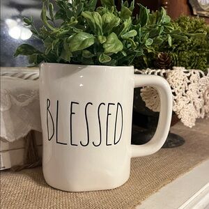 Rae Dunn White 'Blessed' Mug